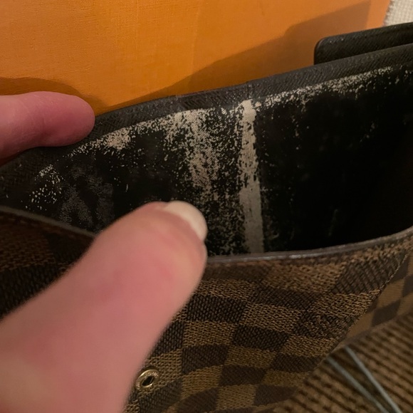 LOUIS VUITTON Authentic Damier Ebene Tri~Fold Clutch/Wallet - Picture 7 of 7